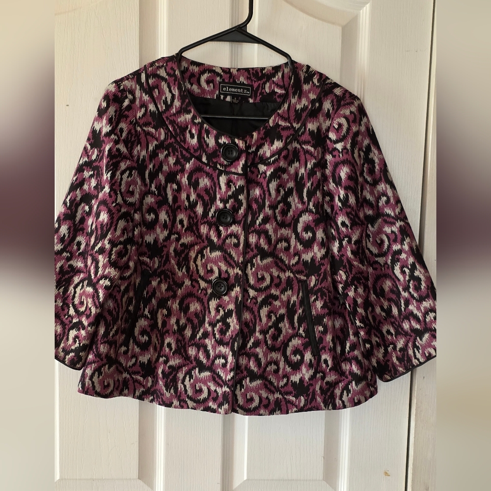 Element Pink And Black Patterned Button Down Shirt - image 1